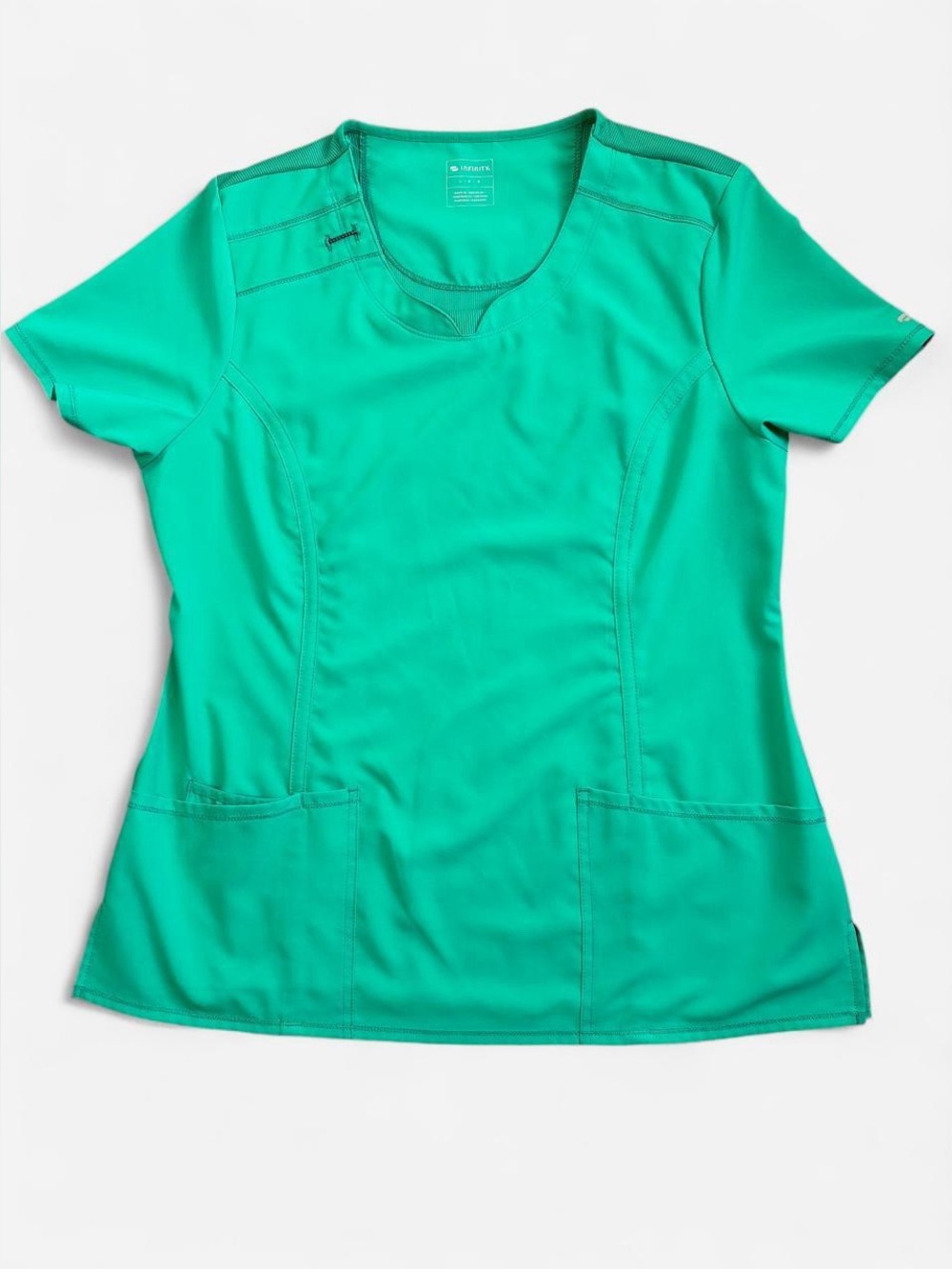 Infinity Womenโs Short Sleeve Scrub Top in Teal